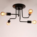 Люстра "Линии" 4х40Вт Е27 черный 60х60х18 см