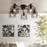 Люстра "Сеть"  5х40Вт Е27 черный 70х70х34 см