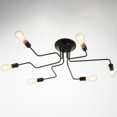 Люстра Люстра "Линии" 6х40Вт Е27 черный 80х65х18 см