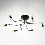 Люстра "Линии" 6х40Вт Е27 черный 80х65х18 см