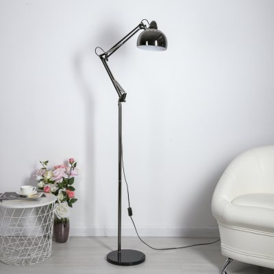 Торшер "Техно" 1x60Вт E27 черный хром 46х27х174 см