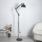 Торшер "Техно" 1x60Вт E27 черный хром 46х27х174 см