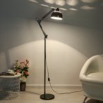 Торшер "Техно" 1x60Вт E27 черный хром 46х27х174 см