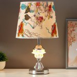 Лампа настольная "Хрустальный цветок" 1x60Вт E27 хром 25х25х42 см.