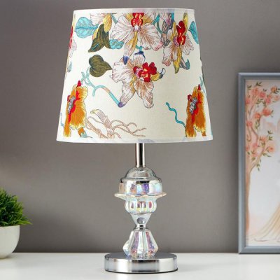 Лампа настольная "Хрустальный цветок" 1x60Вт E27 хром 25х25х42 см.