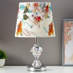 Лампа настольная "Хрустальный цветок" 1x60Вт E27 хром 25х25х42 см.