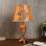 Лампа настольная "Эмилия" 1хЕ27 40Вт золото-бежевый 26х26х46 см.