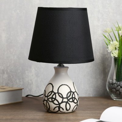 Лампа настольная "Кольца" 1х40Вт E14 белый 17х17х28 см.