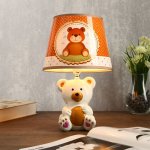 Лампа настольная "Мишка белый" 1хЕ14 40Вт 20х20х32см.