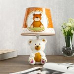 Лампа настольная "Мишка белый" 1хЕ14 40Вт 20х20х32см.