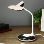 Лампа настольная "Пронто" 2 режима LED 7Вт 3000-6000К белый-черный 13х15х38 см.