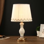 Лампа настольная "Милан" 1х40Вт Е27 золото-белый 24х24х43 см.