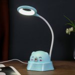 Лампа настольная-ночник "Радостный мишка" LED 5Вт голубой 14х18х41 см.