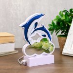 Ночник эффект бесконечности  "Дельфины" 5х14х15 см.