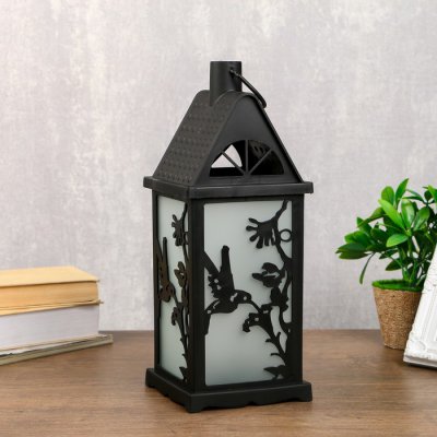 Ночник с эффектом огня Ночник с эффектом огня "Колибри" 21хLED черный 13,5х13,5х38 см.