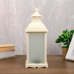 Ночник с эффектом огня "Пламя" 21хLED белый 13,5х13,5х38 см.