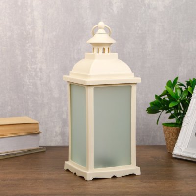 Ночник с эффектом огня "Пламя" 21хLED белый 13,5х13,5х38 см.