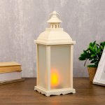 Ночник с эффектом огня "Пламя" 21хLED белый 13,5х13,5х38 см.