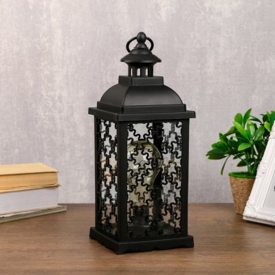 Ночник Ночник "Домашний фонарь" LED черный 13,5х13,5х39 см.