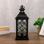 Ночник "Домашний фонарь" LED черный 13,5х13,5х39 см.