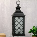 Ночник с эффектом огня "Домашний очаг" 21хLED черный 13,5х13,5х38 см.