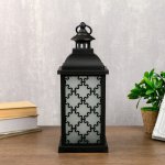 Ночник с эффектом огня "Домашний очаг" 21хLED черный 13,5х13,5х38 см.