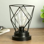 Ночник "Квадрат" LED 3AA черный 13х13х16,5 см.