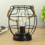 Ночник "Шар лофт" LED 3AA черный 16х16х16,5 см.