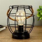 Ночник "Шар лофт" LED 3AA черный 16х16х16,5 см.