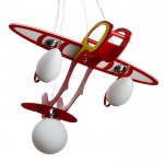 Люстра "Самолетик" 1x40Вт E27+2xE14 40Вт красный 52х57х68 см.