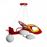 Люстра "Самолетик" 1x40Вт E27+2xE14 40Вт красный 52х57х68 см.