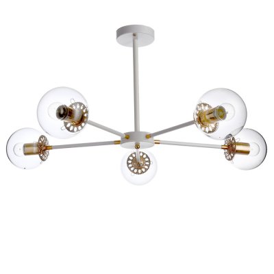 Люстра "Даллас" 6х40Вт E27 белый-золото 83х83х35 см.