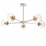 Люстра "Даллас" 6х40Вт E27 белый-золото 83х83х35 см.