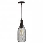 Светильник "Бутылка" 1х40Вт E27 черный 12х12х120 см.