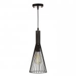 Светильник "Конус" 1х40Вт E27 черный 19,5х19,5х120 см.