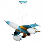 Светильник "Синий самолет" 5x40Вт E14 синий 63х63х70 см.