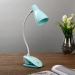 Лампа настольная сенсор на прищепке "Моно" 3 режима LED 7Вт USB МИКС 11,5х6,8х33см