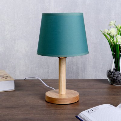Лампа настольная "Эко" 1х40Вт Е27 светлое дерево-зеленый 18х18х29,5 см.