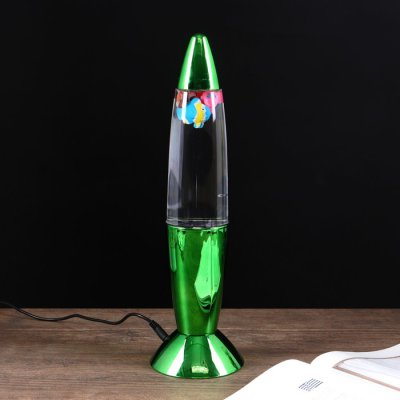 Светильник ночник "Рыбки" LED USB RGB зеленый 10х10х35 см.