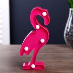 Ночник "Фламинго" 5 LED батарейки 3xAG13 розовый 7,5х3х15,3 см.