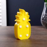 Ночник "Ананас" 5 LED батарейки 3xAG13 желтый 5,5х3х12 см.