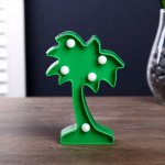 Ночник "Пальма малая" 5 LED батарейки 3xAG13 зеленый 8х3х12 см.