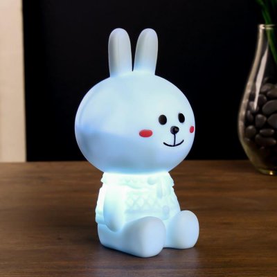 Ночник "Зайчик" LED RGB батарейки 3хLR44 МИКС 8х7,5х15 см.