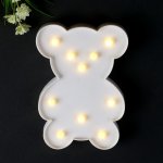 Ночник "Мишка" 10хLED батарейки 2хАА МИКС 18,5х3х26 см.