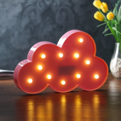 Ночник "Облачко" 11хLED батарейки 2хАА МИКС 29х3х18 см.