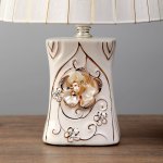 Лампа настольная "Адель" 1x40Вт E14 золото-белый 20х20х29 см.