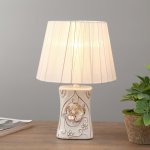 Лампа настольная "Адель" 1x40Вт E14 золото-белый 20х20х29 см.