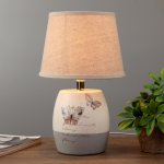 Лампа настольная "Бабочки" 1xE14 40вт белый-серый 24х24х33 см.