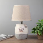 Лампа настольная "Бабочки" 1xE14 40вт белый-серый 24х24х33 см.