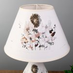 Лампа настольная "Цветочное ассорти" 1xE14 40вт белый-серый 25х25х36 см.